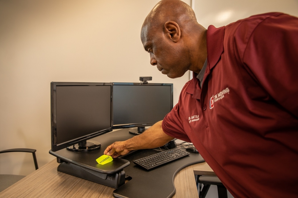 Labeling office equipment