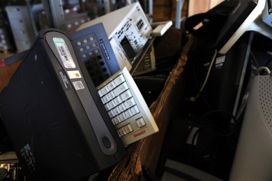 Computers sorted for recycling Green Moving Companies environmental impact 