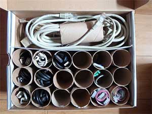 Moving hack - organizing cords