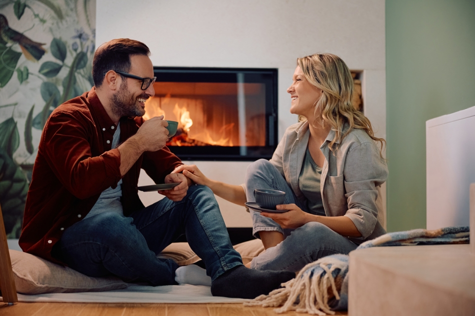 Moving during the holidays - cozy fireplace