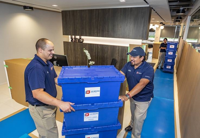 The JK office movers working on move-in day