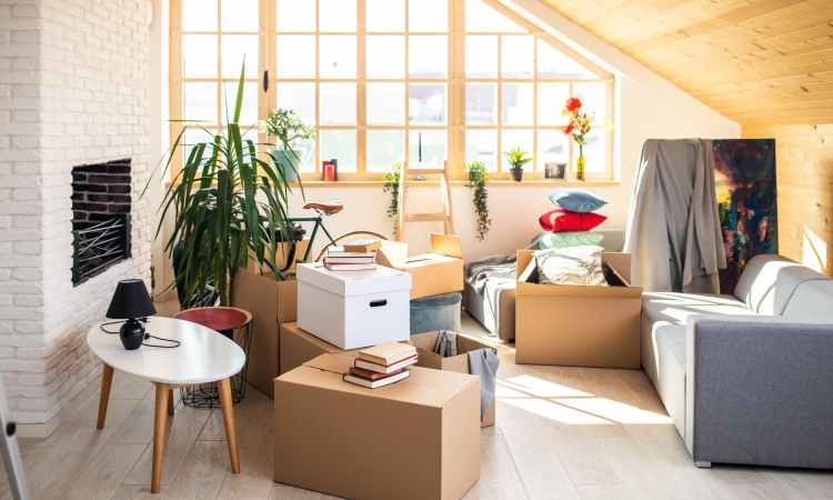 Apartment move - packed boxes