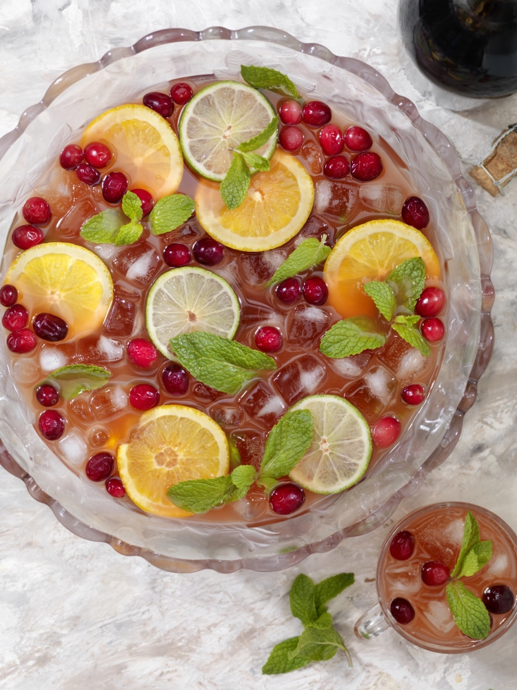 Punch bowl with seasonal fruit