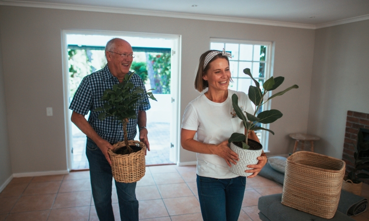 Helping older adult move into new home