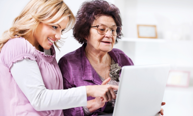 Helping senior loved one with technology