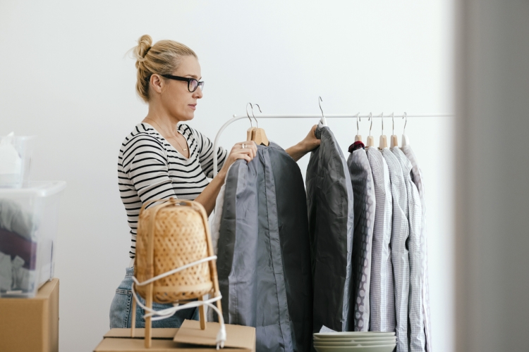 Preparing clothes for storage