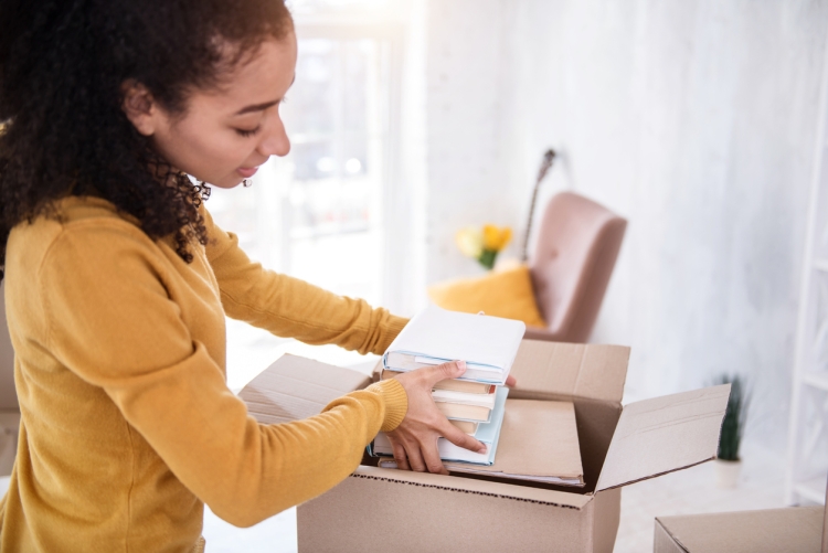 packing books for storage