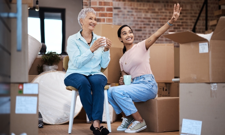 Older adult moving into new home