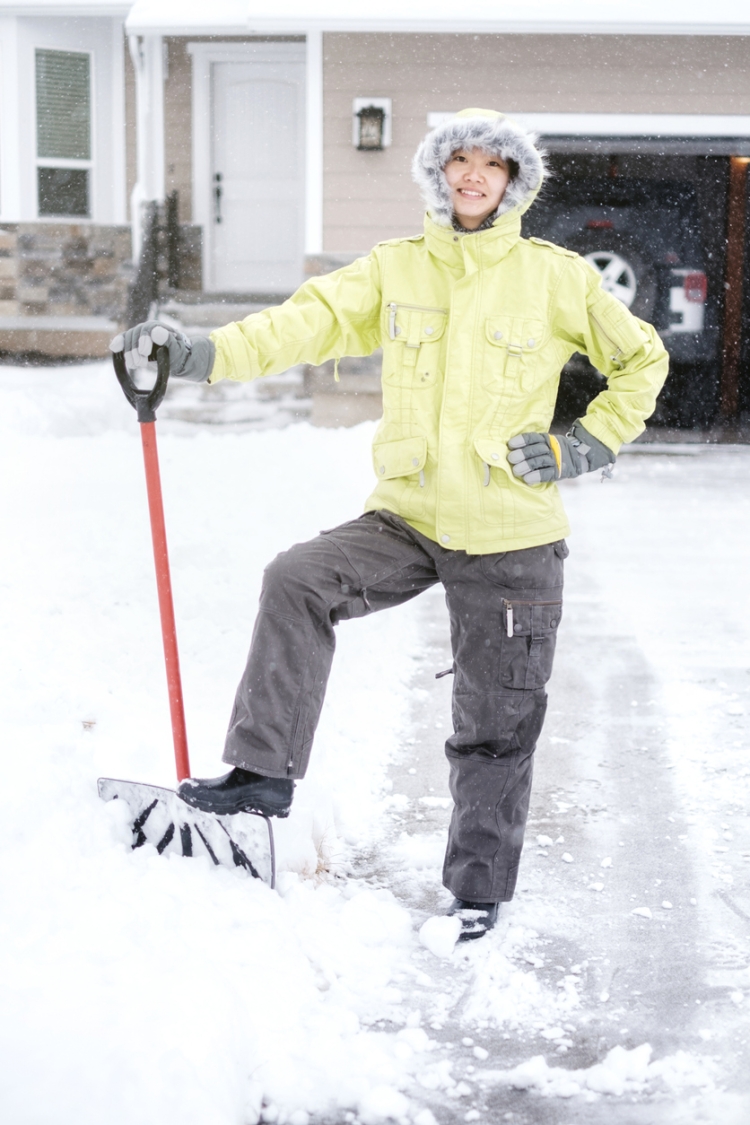 cold state living - shoveling