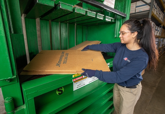 Sustainability at JK - recycling cardboard