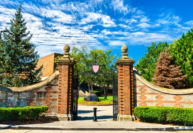 Entrance Gate to Harvard University in Boston - Massachusetts, United States
