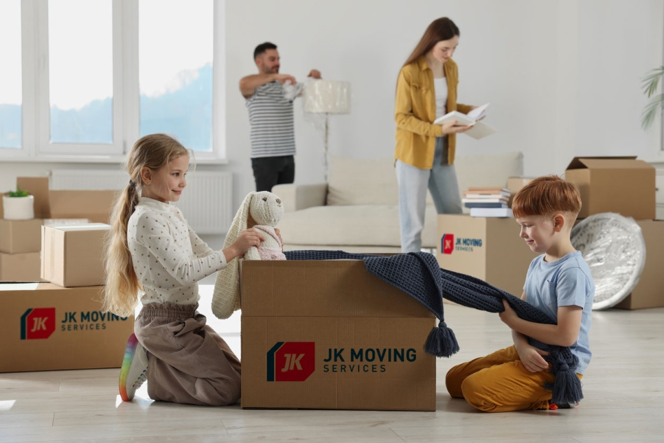 Moving a 4-bedroom home-packing boxes