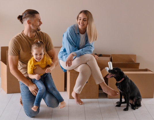 Family planning their move with the best moving company