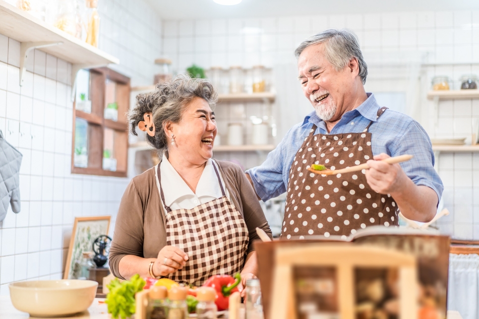 Aging in place - senior couple in kitchen