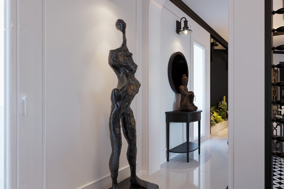 Fine art movers - sculptures in luxury home