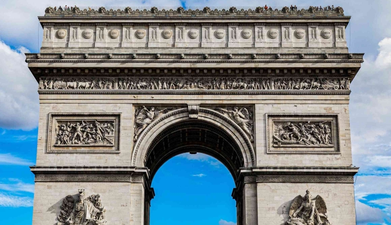 Arc de Triomphe landmark in Paris, France